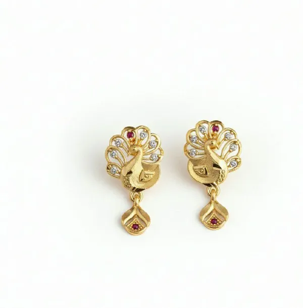 Gold_Tone_Peacock_Drop_Earrings_for_Women