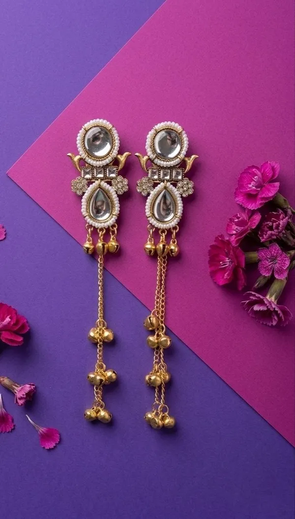 Gold-Toned_Embellished_Dangle_Earrings_for_Women