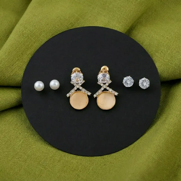 Gold-Toned_Pearl_And_Crystal_Earrings_Set_For_Women
