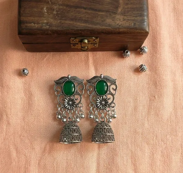 Green_Oxidised_Silver_Jhumka_Earrings_for_Women