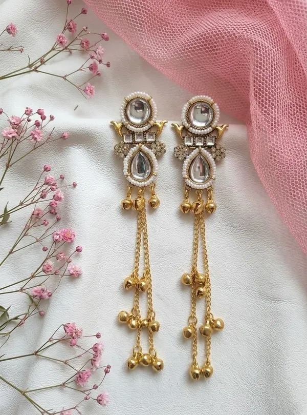 Gold-Toned_Embellished_Dangle_Earrings_for_Women