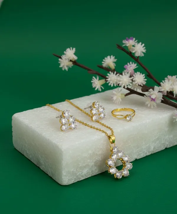 Gold-Tone_Crystal_Floral_Jewellery_Set_for_Women