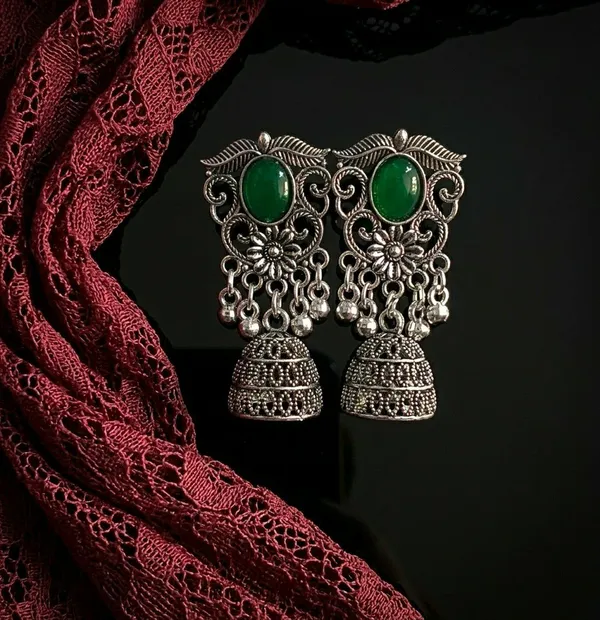 Green_Oxidised_Silver_Jhumka_Earrings_for_Women