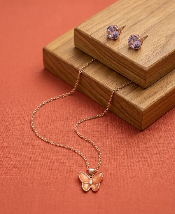 Rose_Gold_Butterfly_Necklace_And_Earrings_Set_for_Women