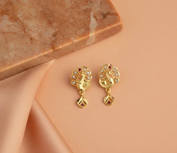 Gold_Tone_Peacock_Drop_Earrings_for_Women