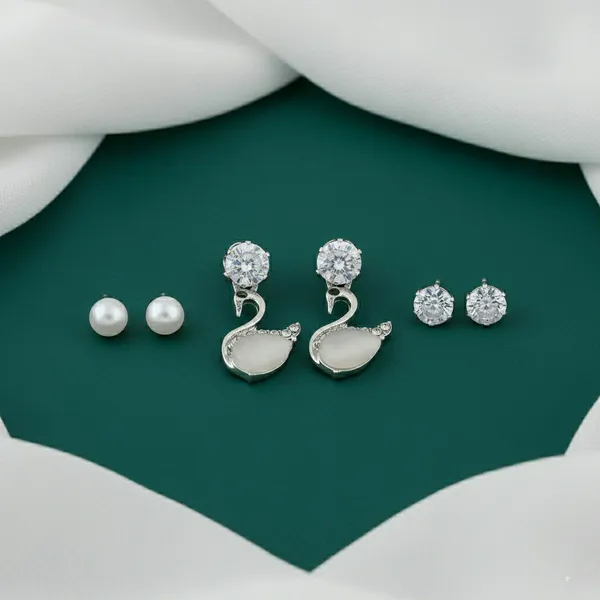 Silver_Tone_Swan_Drop_Earrings_for_Women
