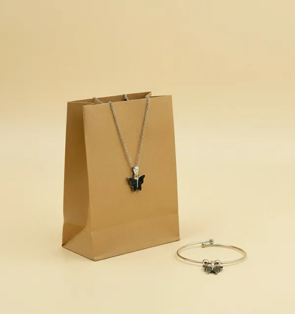 Silver_Butterfly_Necklace_And_Bracelet_Set_for_Women