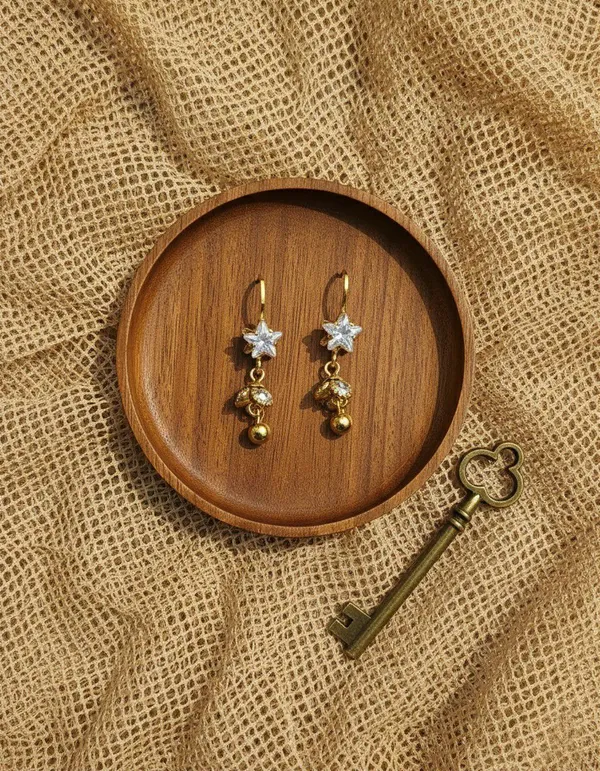 Gold_Tone_Star_Drop_Earrings_for_Women