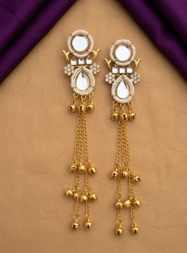 Gold-Toned_Embellished_Dangle_Earrings_for_Women