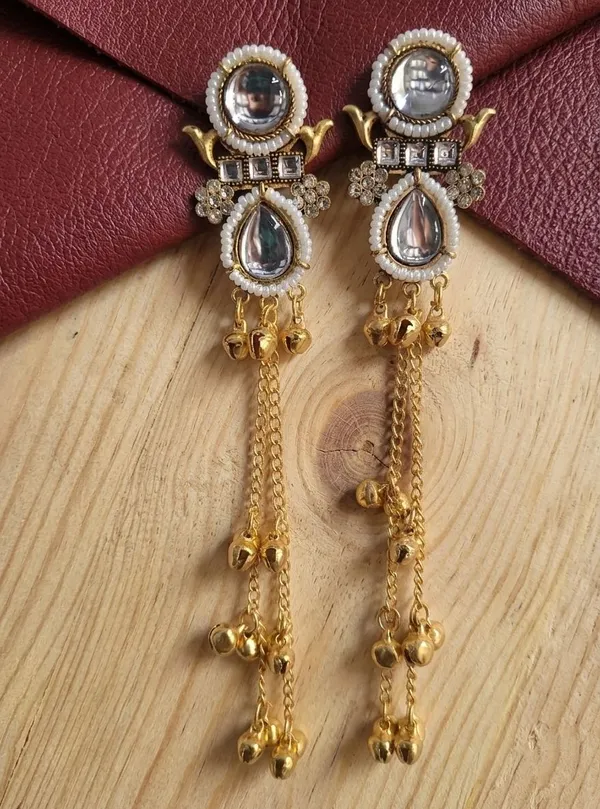 Gold-Toned_Embellished_Dangle_Earrings_for_Women