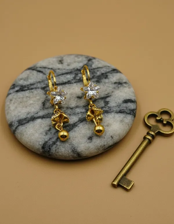 Gold_Tone_Star_Drop_Earrings_for_Women