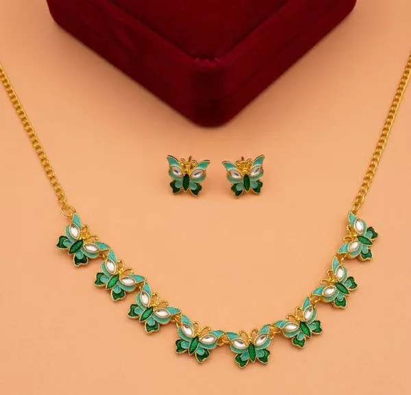 Green_Gold_Tone_Butterfly_Necklace_Set_for_Women