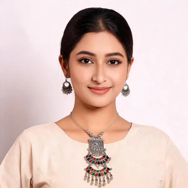 Silver_Oxidized_Ethnic_Necklace_Set_For_Women