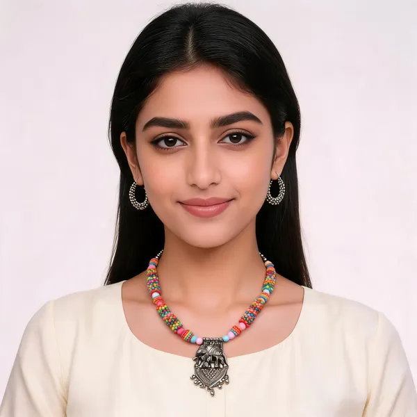 Multicolor_Beaded_Oxidized_Necklace_Set_For_Women