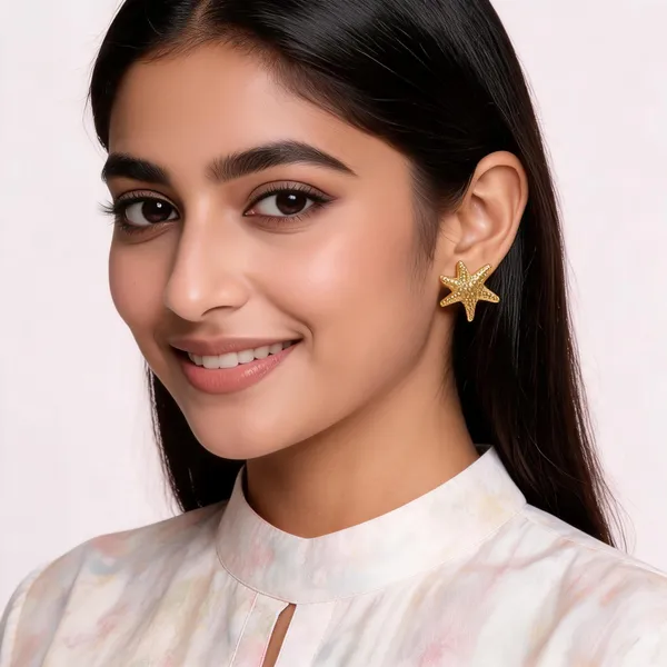 Gold_Alloy_Starfish_Stud_Earrings_For_Women