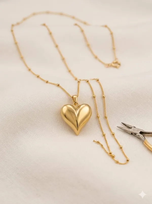 Gold_Tone_Pointed_Heart_Pendant_Necklace_For_Women