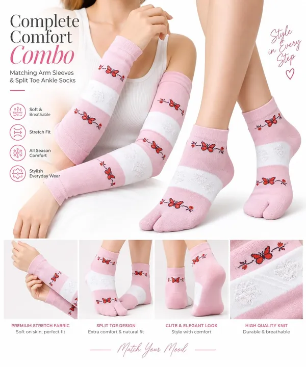 Womens_Split_Toe_Socks_With_Arm_Warmers_Set