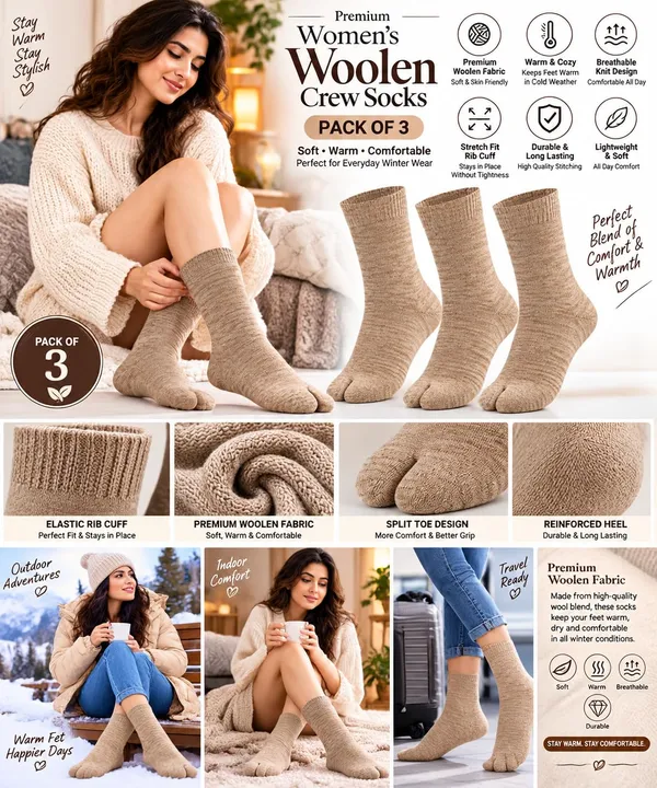 Women's_Beige_Woollen_Crew_Thumb_Toe_Socks_Combo_5
