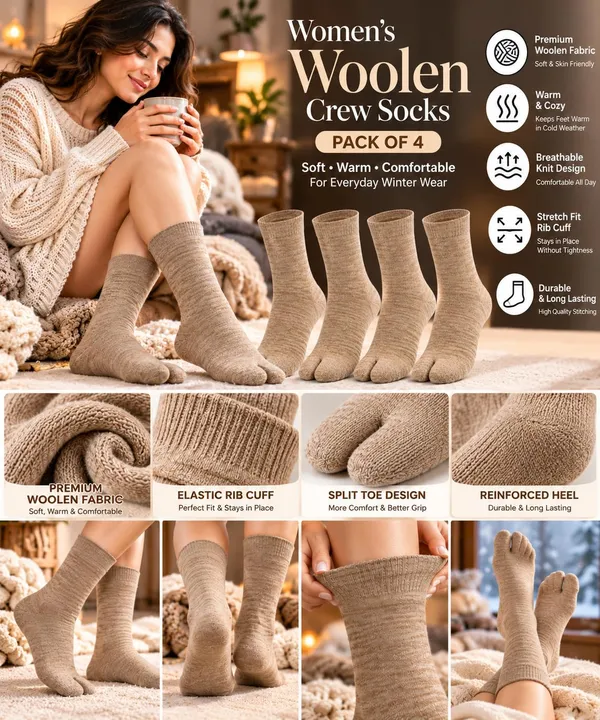 Women's_Beige_Woollen_Crew_Thumb_Toe_Socks_Combo_5