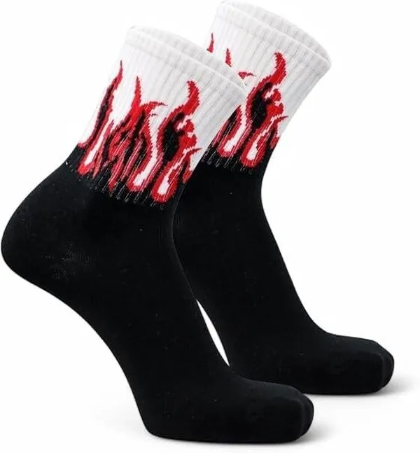 Unisex_Printed_Fire_Thunder_Electric_Mid-Calf/Crew_Socks_(Pack_Of_4)