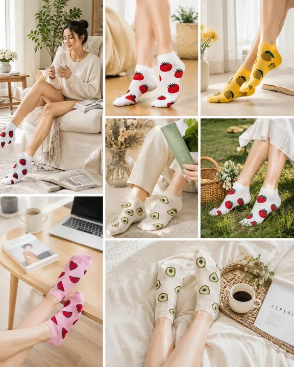 Orrivo_Girls_Graphic_Print,_Printed,_Floral_Print_Bamboo_Ankle_Length_Socks_(Pack_Of_5)