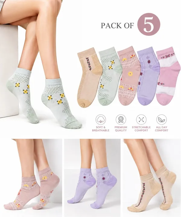 Orrivo_Women_Floral_Print,_Embriodered_Ankle_Length_(Pack_Of_5)