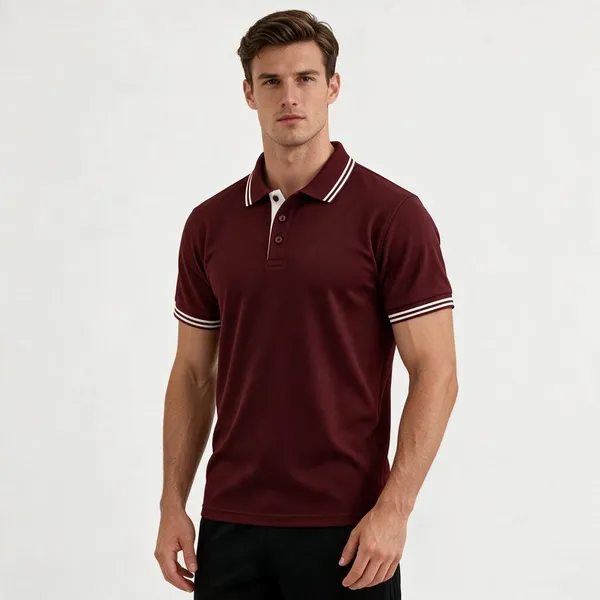 Maroon_Plains_Polo_T_Shirt