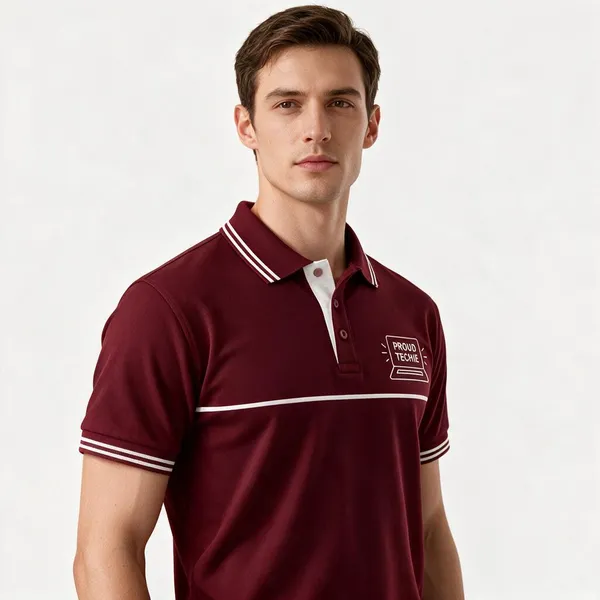 Maroon_Proud_Techie_Polo_T_Shirt