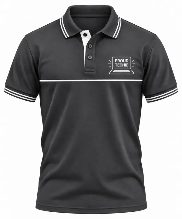Grey_Proud_Techie_Polo_T_Shirt