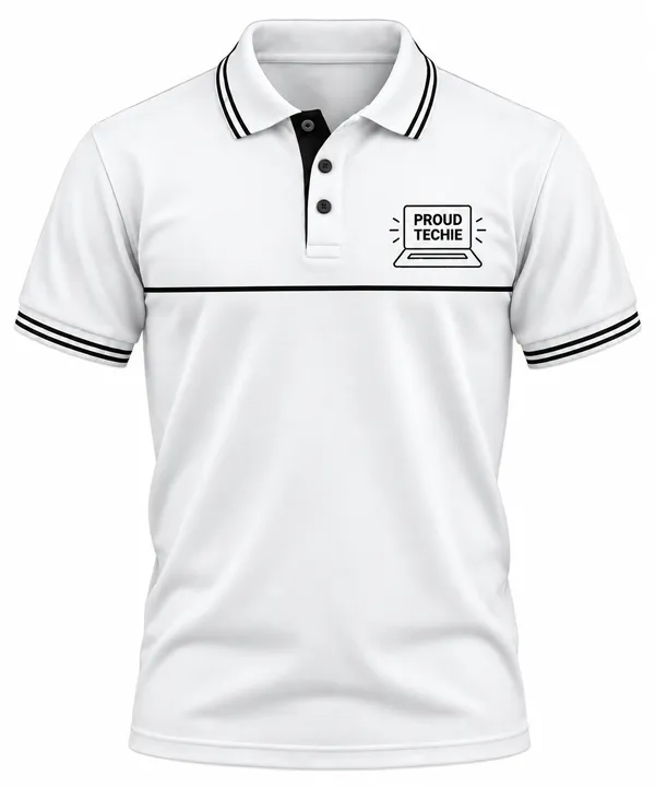 White_Proud_Techie_Polo_T_Shirt