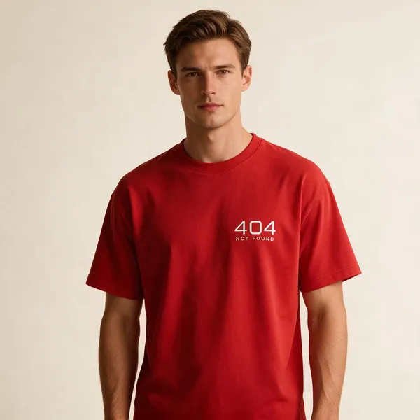 Red_404_Not_Found_Crew_Neck_T_Shirt