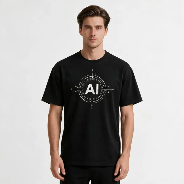 Black_Ai_Logo_Cotton_T_Shirt_Crew_Neck_T_Shirt