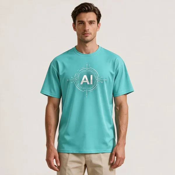 Aqua_Ai_Logo_Cotton_T_Shirt_Crew_Neck_T_Shirt