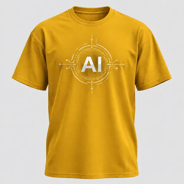 Yellow_Ai_Logo_Cotton_T_Shirt_Crew_Neck_T_Shirt