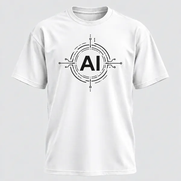 White_Ai_Logo_Cotton_T_Shirt_Crew_Neck_T_Shirt