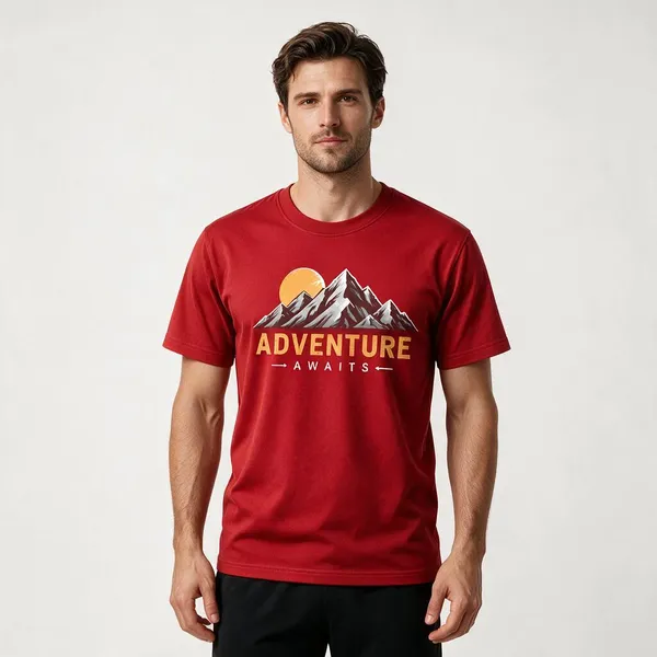 Red_Adventure_Awaits_Crew_Neck_T_Shirt