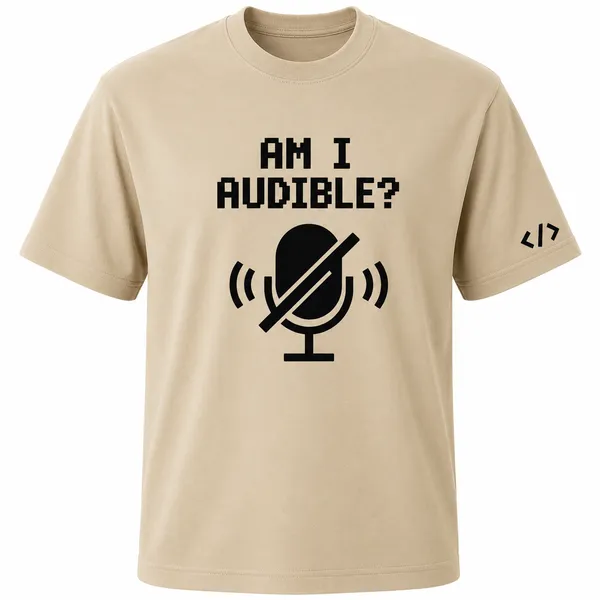 Beige_Am_I_Audible_Crew_Neck_T_Shirt