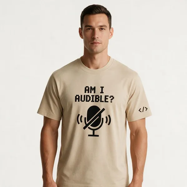 Beige_Am_I_Audible_Crew_Neck_T_Shirt