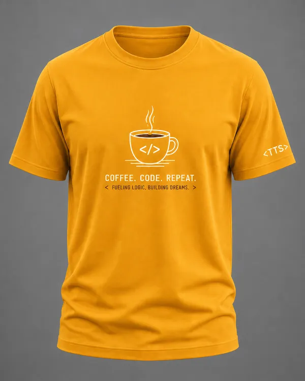 Yellow_Coffee_Code_Repeat_Crew_Neck_T_Shirt