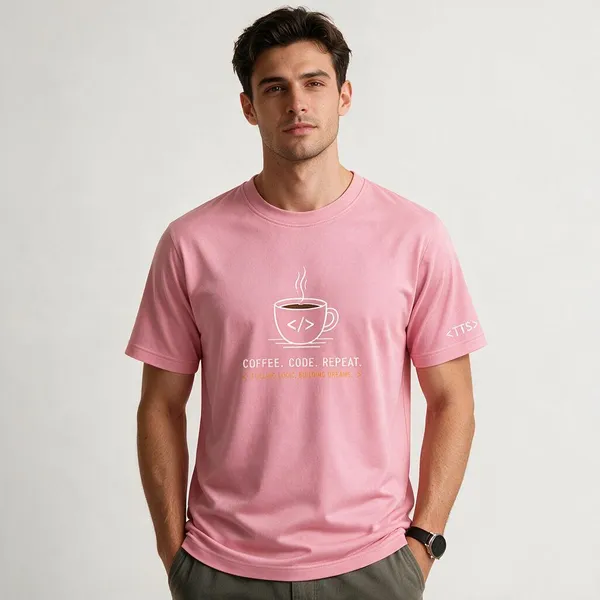 Pink_Coffee_Code_Repeat_Crew_Neck_T_Shirt