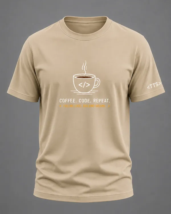 Beige_Coffee_Code_Repeat_Crew_Neck_T_Shirt