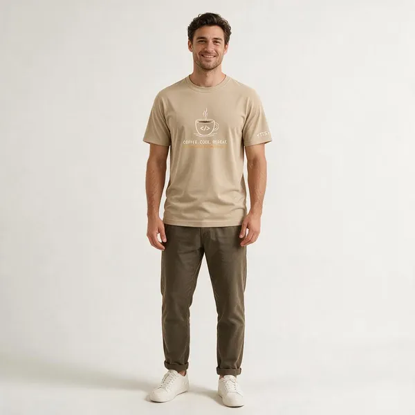 Beige_Coffee_Code_Repeat_Crew_Neck_T_Shirt