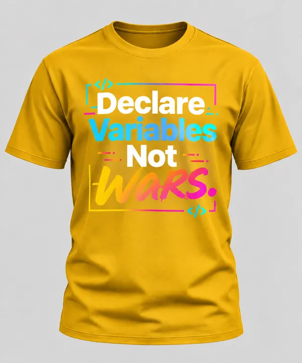 Yellow_Declare_Variables_Not_Wars_Crew_Neck_T_Shirt