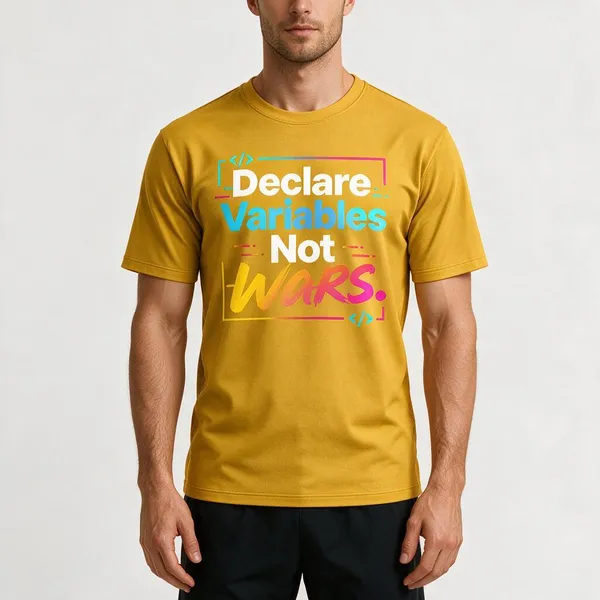 Yellow_Declare_Variables_Not_Wars_Crew_Neck_T_Shirt