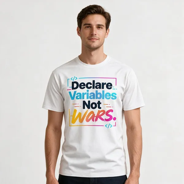 White_Declare_Variables_Not_Wars_Crew_Neck_T_Shirt