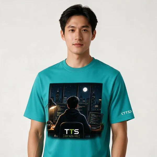 Aqua_Dev_Working_In_The_Night_Crew_Neck_T_Shirt