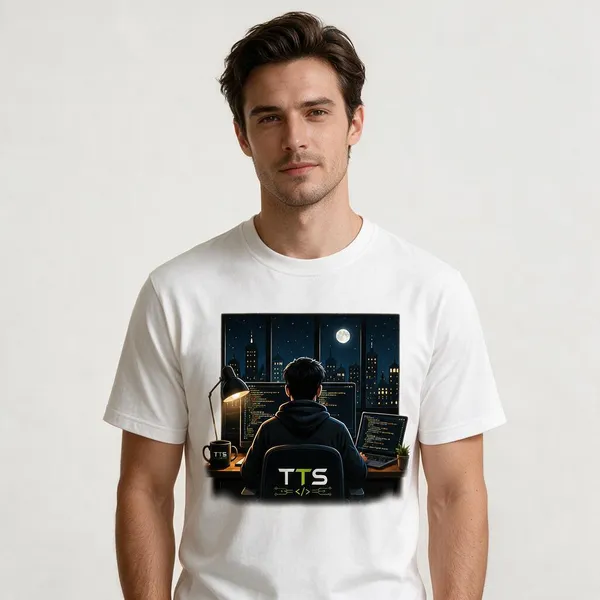 White_Dev_Working_In_The_Night_Crew_Neck_T_Shirt