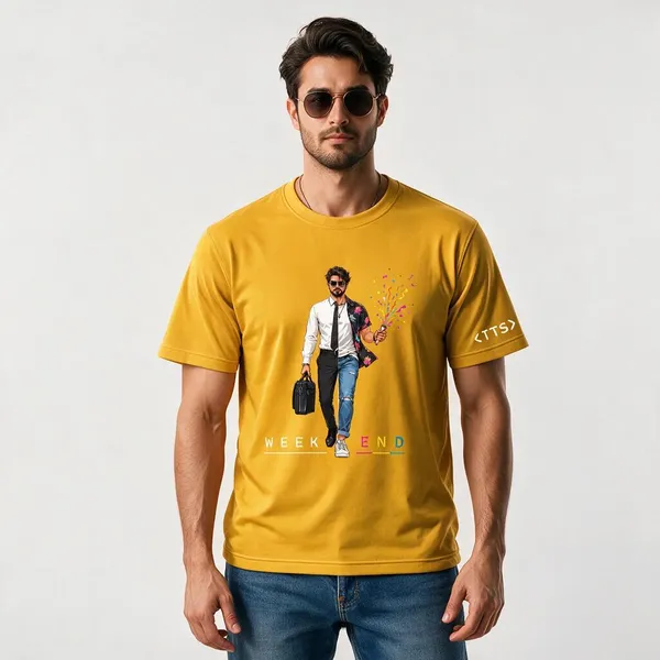 Yellow_Dual_Life_Man_Crew_Neck_T_Shirt