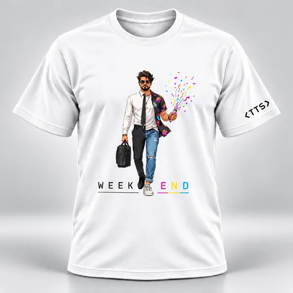 White_Dual_Life_Man_Crew_Neck_T_Shirt