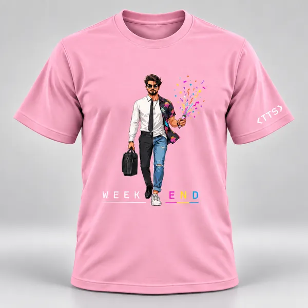 Pink_Dual_Life_Man_Crew_Neck_T_Shirt
